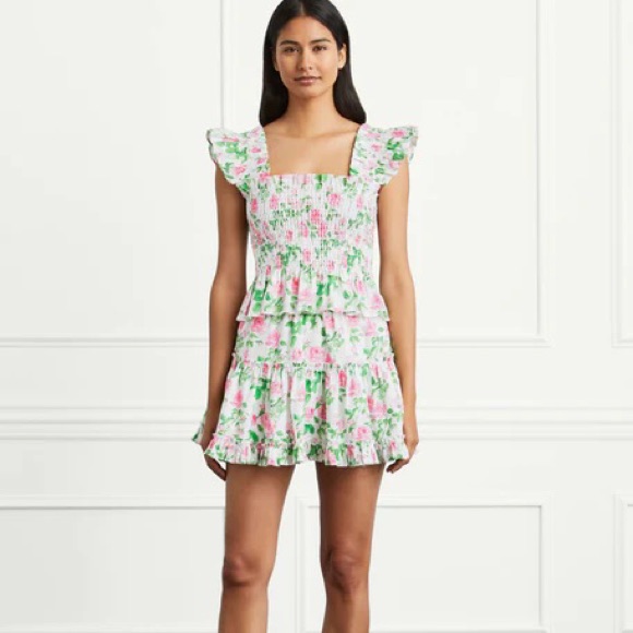 Hill House Paz Skirt In Pink Roses